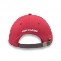 Huni Badger Leather Strapback Red 6-Panel Hat