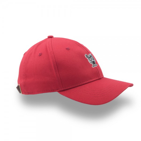 Huni Badger Leather Strapback Red 6-Panel Hat
